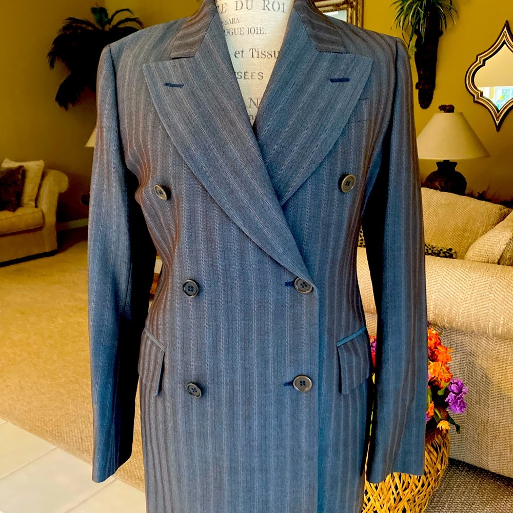 Valentino Gray Double-Breasted Blazer